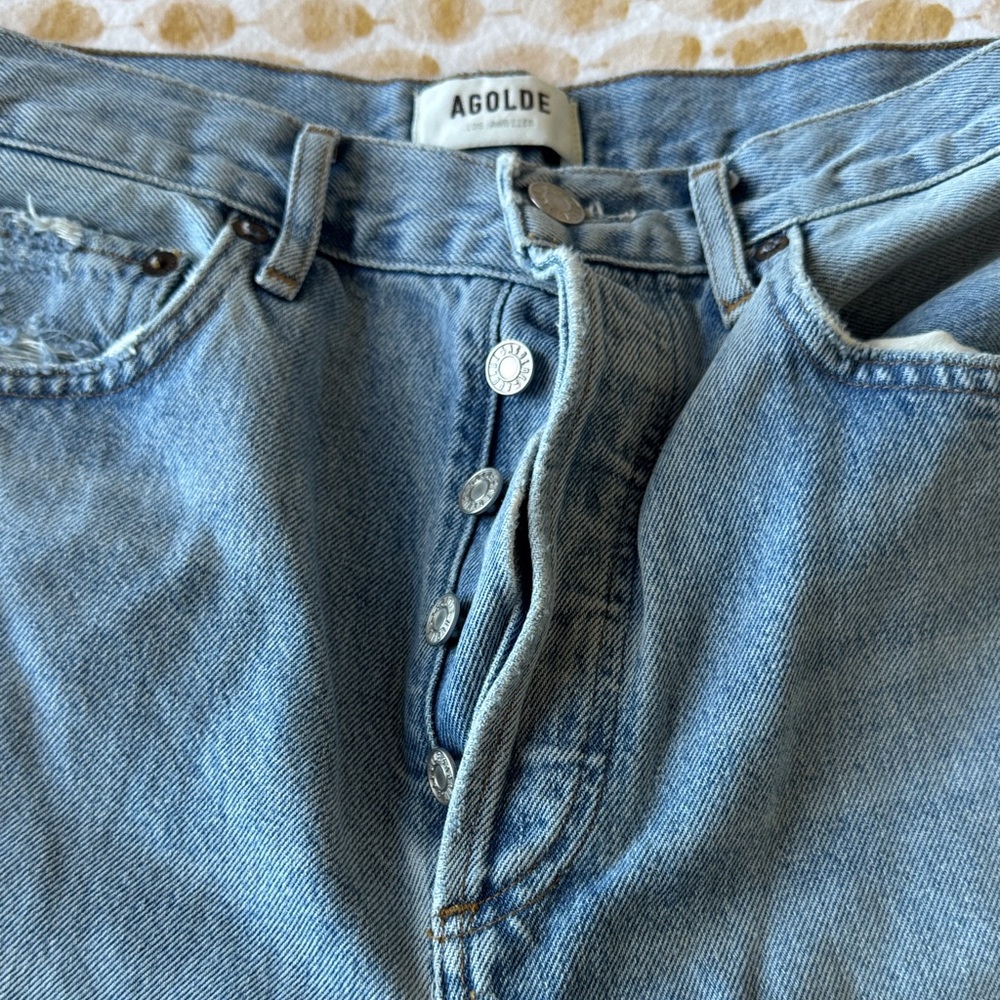 AGOLDE Light Blue Straight Leg Jeans